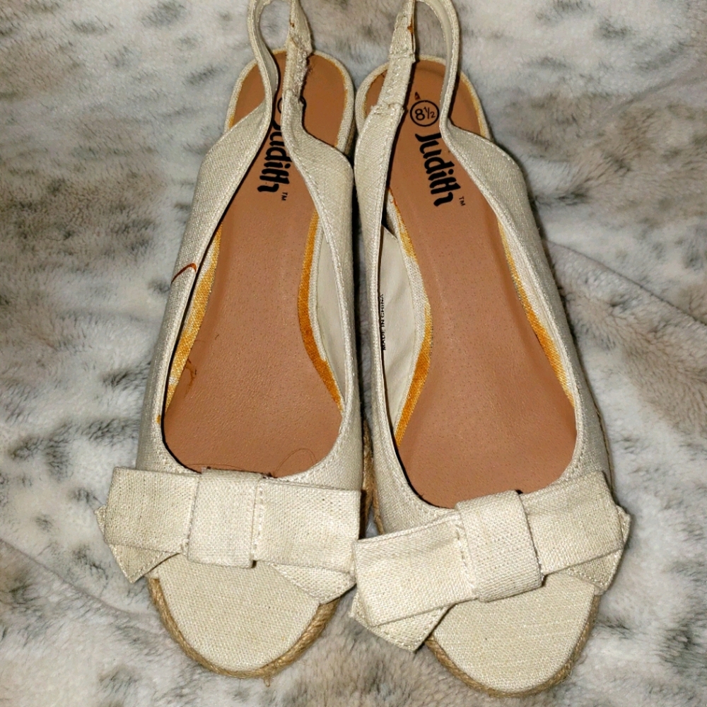 Wedges woman 8 1/2 white heels Judith